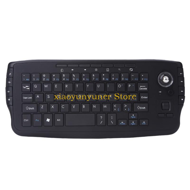 Wireless Keyboard Mini - Teclado inalámbrico con 2.4G Trackball Mouse