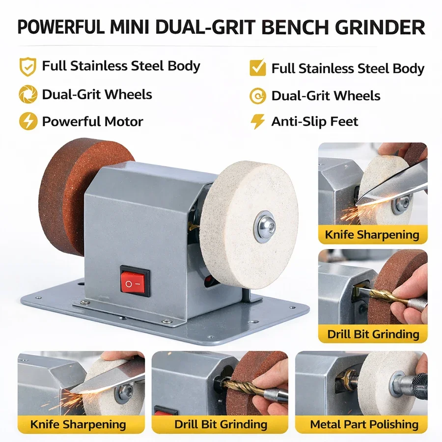 Electric Gadget - Amoladora de Banco Eléctrica Mini, Cuerpo