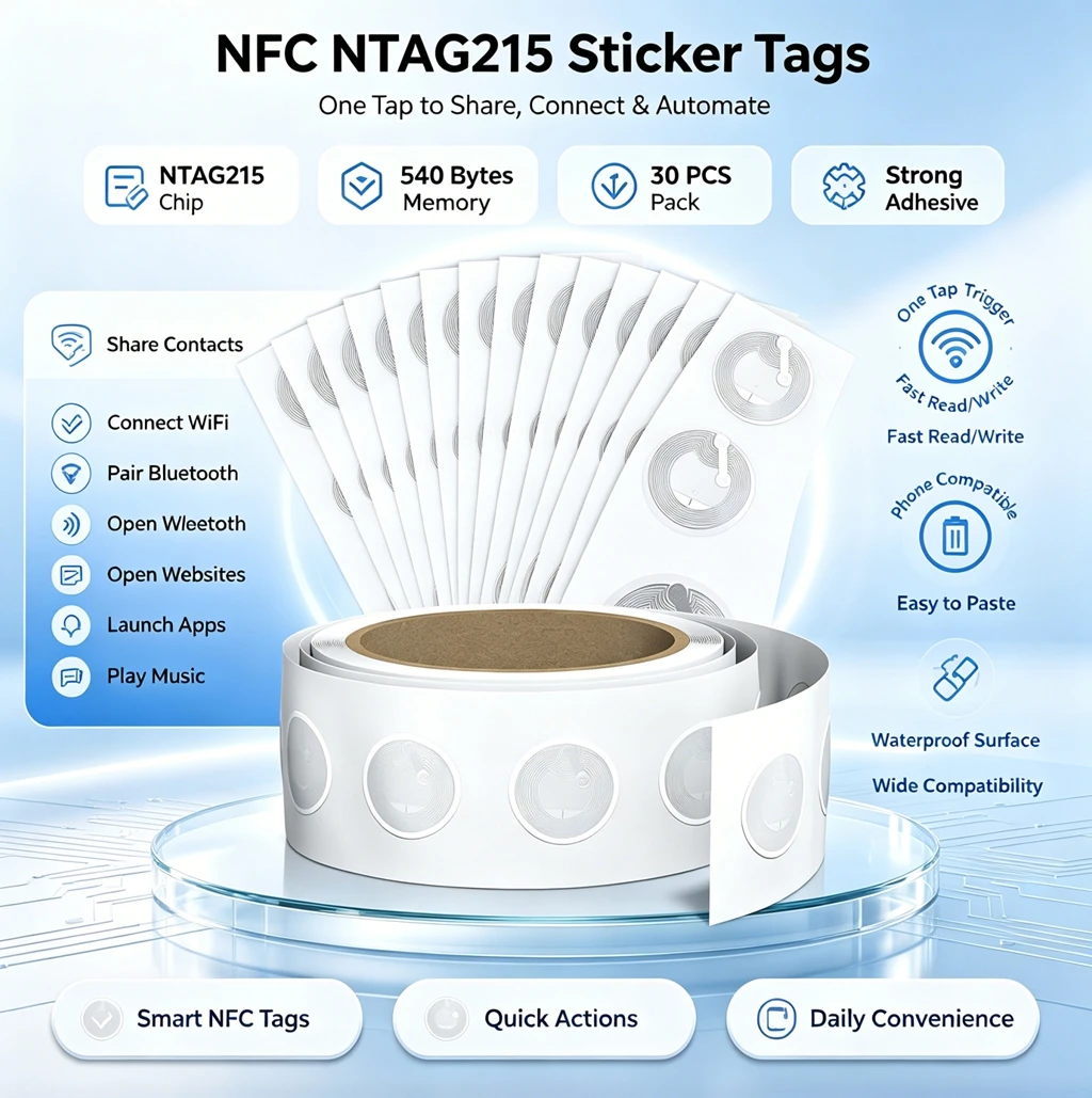 Nfc Tag Programmable - 10-50 pegatinas NFC NTAG215 de alta