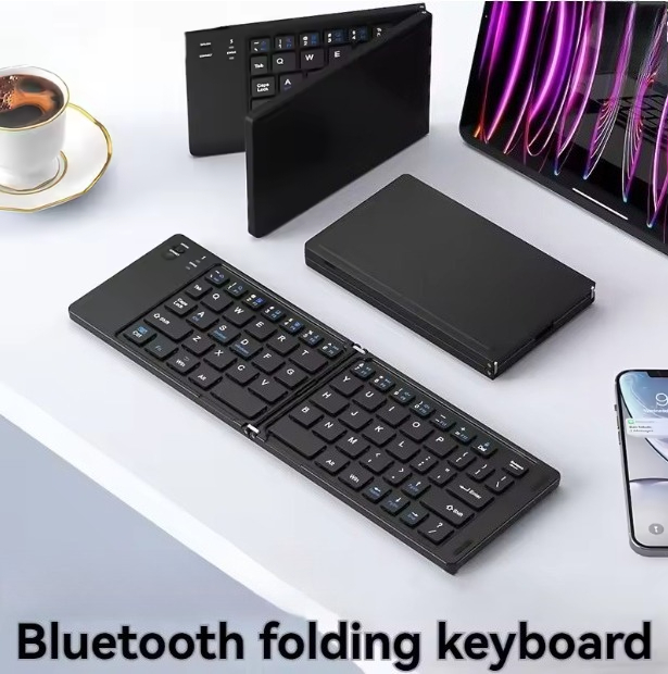 Wireless Keyboard Mini - Mini teclado inalámbrico portátil plegable, teclado