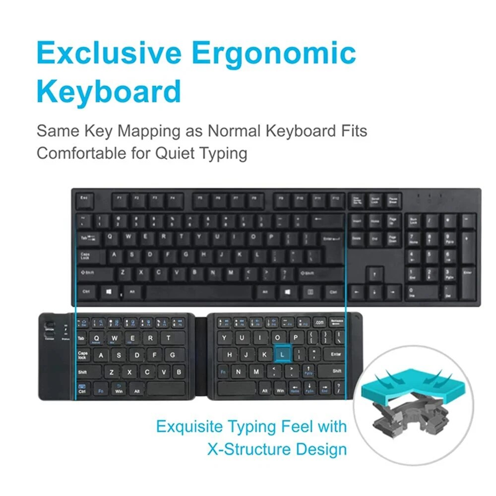 Teclado Bluetooth plegable par - Wireless Keyboard Mini reseña y precio