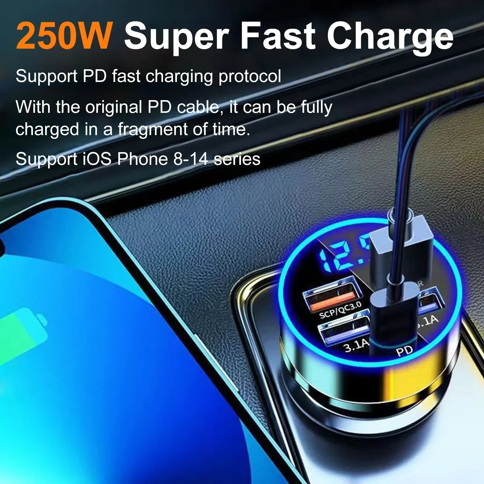 Cargador de coche de carga súp - Election Electronics & Gadgets Store Woocommerce Theme reseña y precio